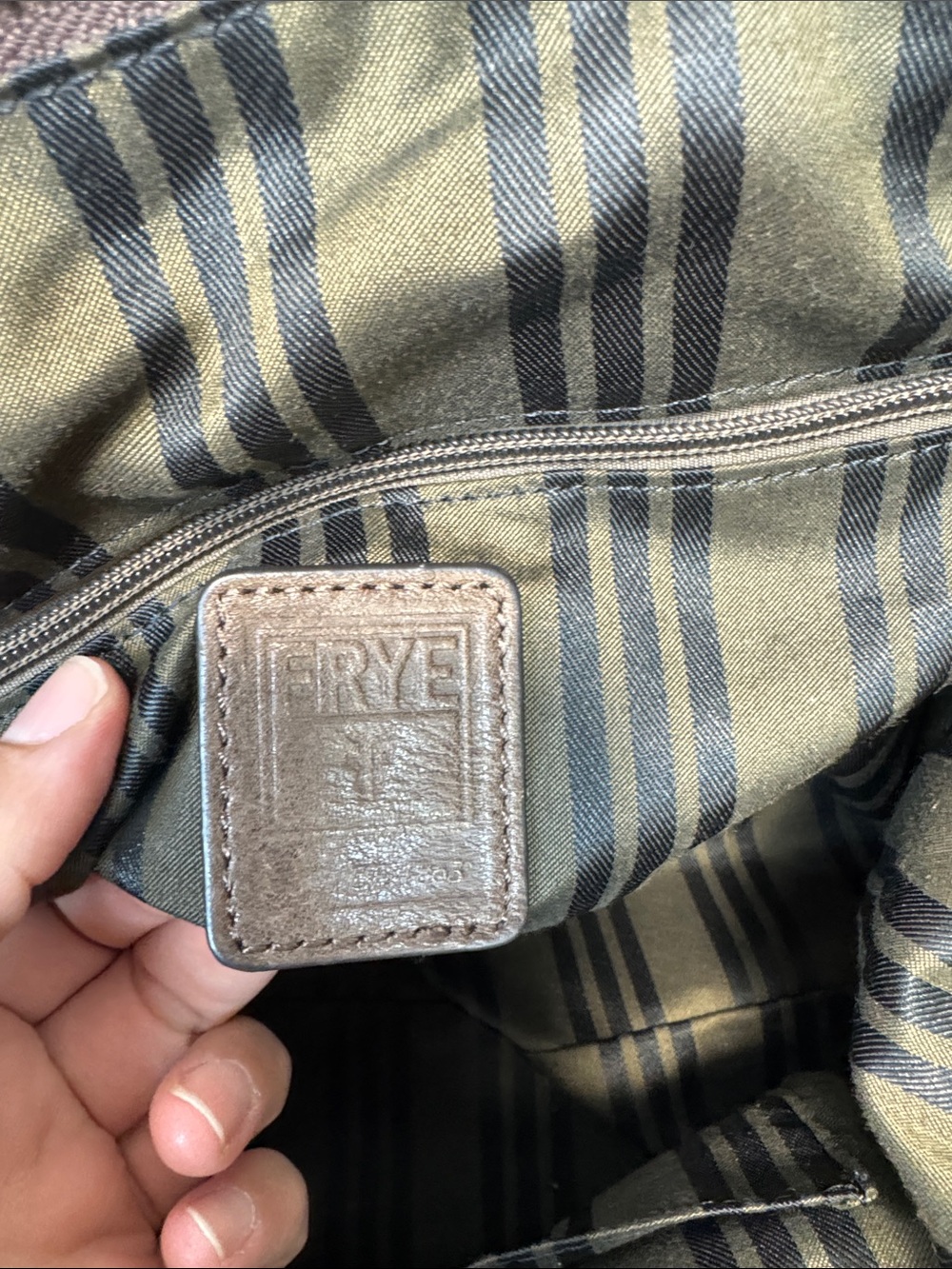 FRYE Dark Brown Leather Satchel with Braided Handles - Picture 8 of 12
